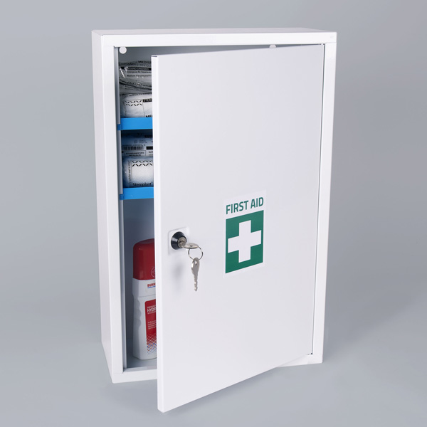 First Aid Cabinet Open with Key